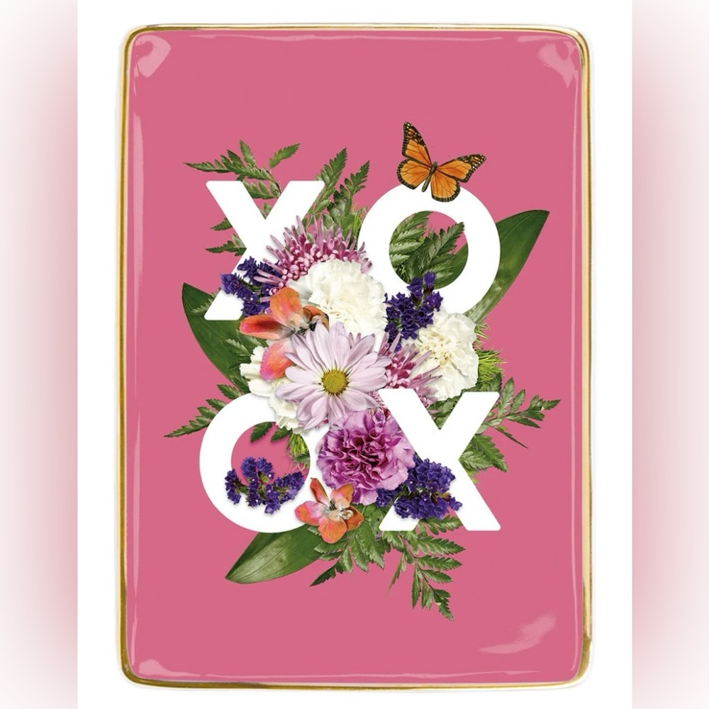 Porcelain Tray Say It With Flowers XOXO Galison